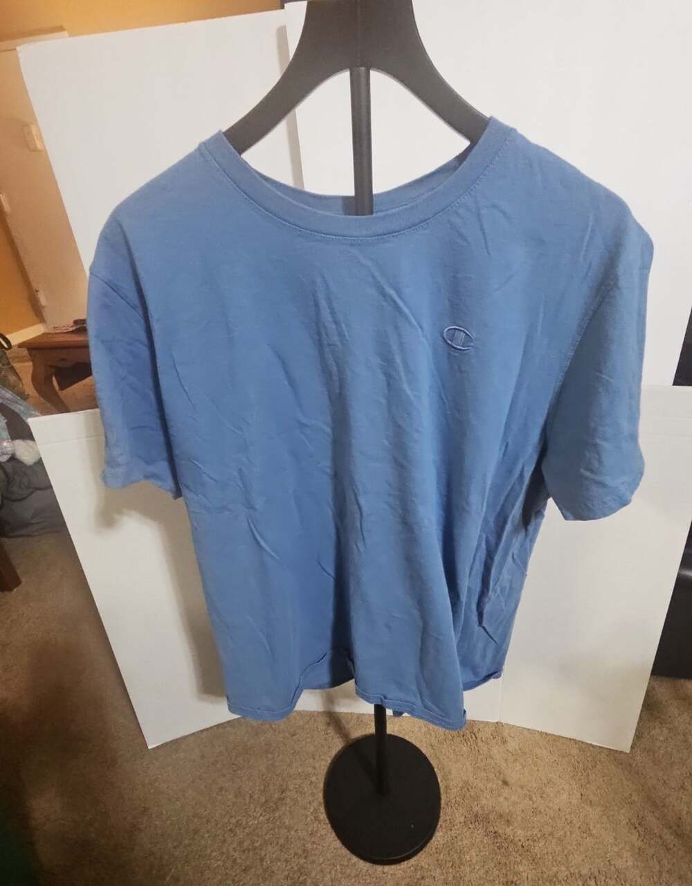Champion T-Shirt Size XL Blue Embroidered Logo